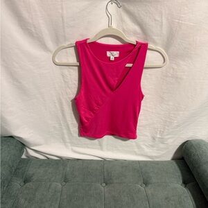 Pink Sleeveless Wrap Top